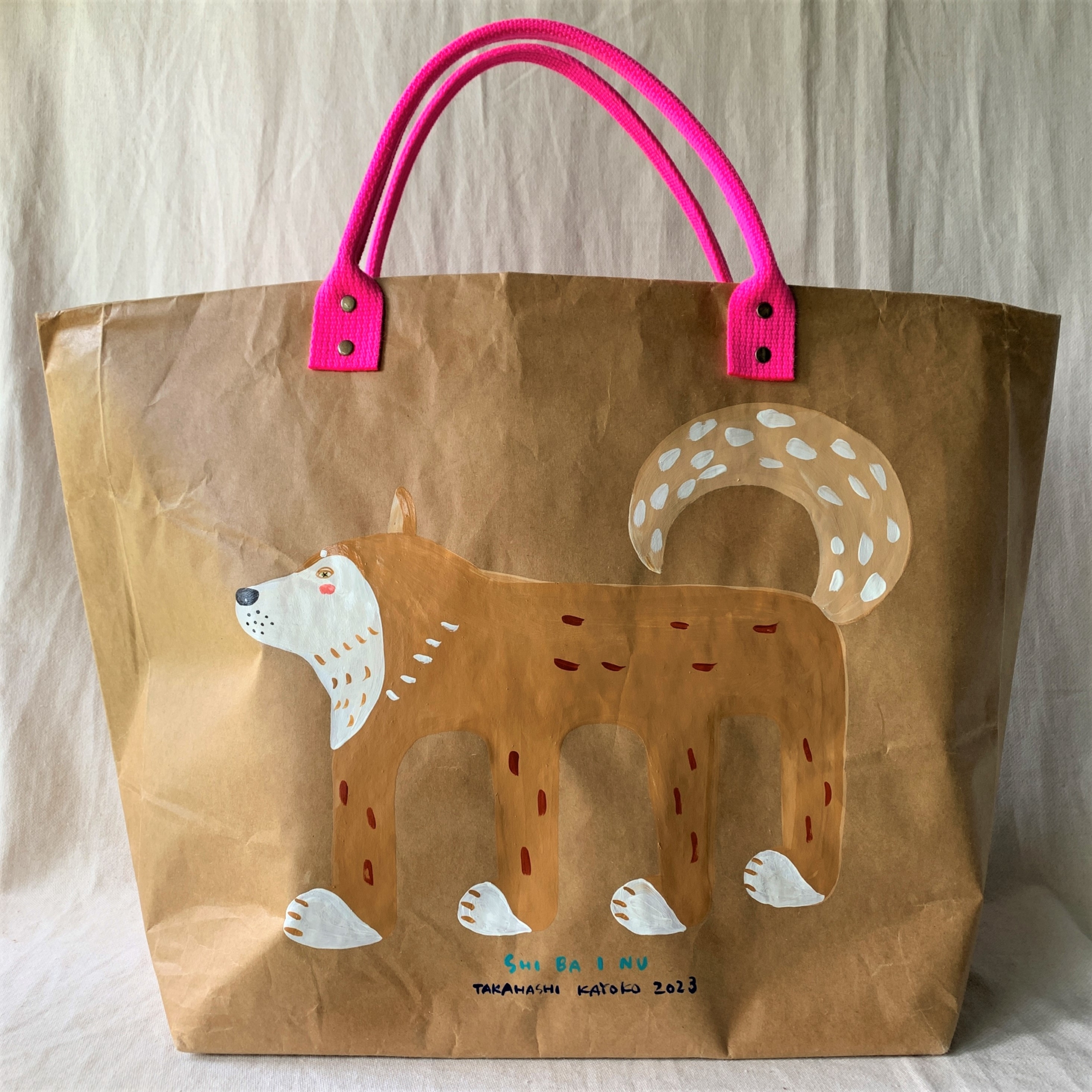 kometoteの持ち手をアレンジしたカラフルでかわいい大きなカバンです。