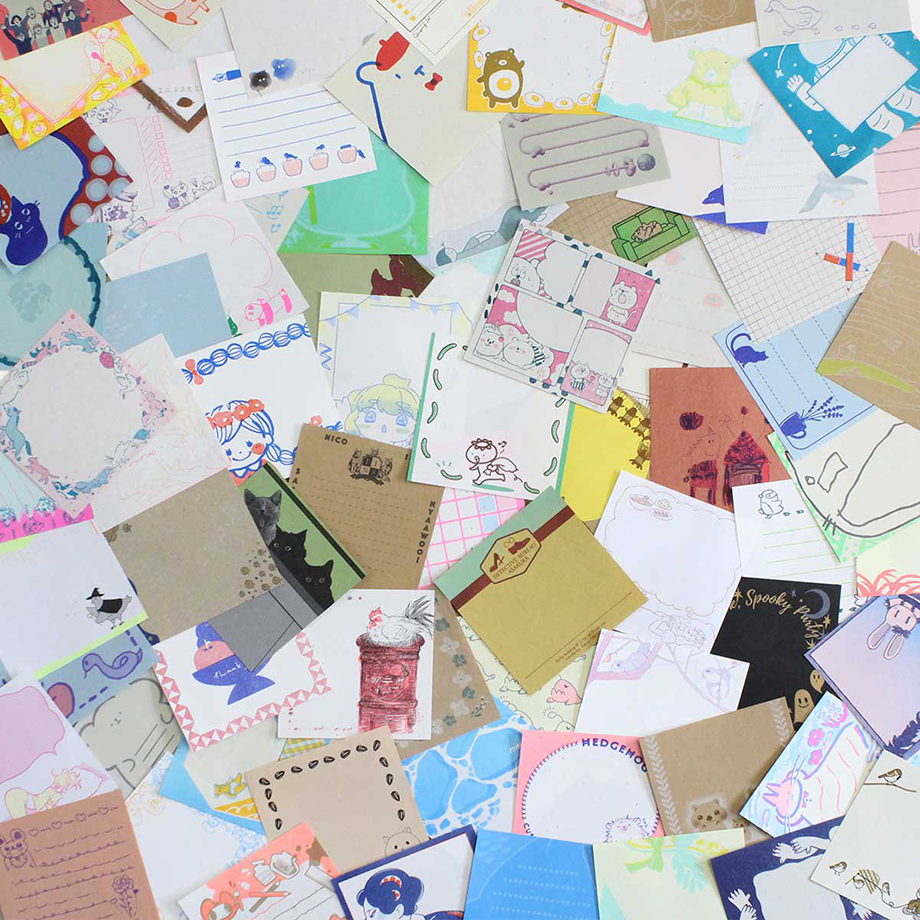 「JAMEMO」めくってもめくっても同じ絵柄が出てこないメモ帳!まさに唯一無二の作品集です。正直メモ帳としては、もったいなくて使えません。見ているとワクワクする1冊! 印刷のヒントがたくさんつまっています。